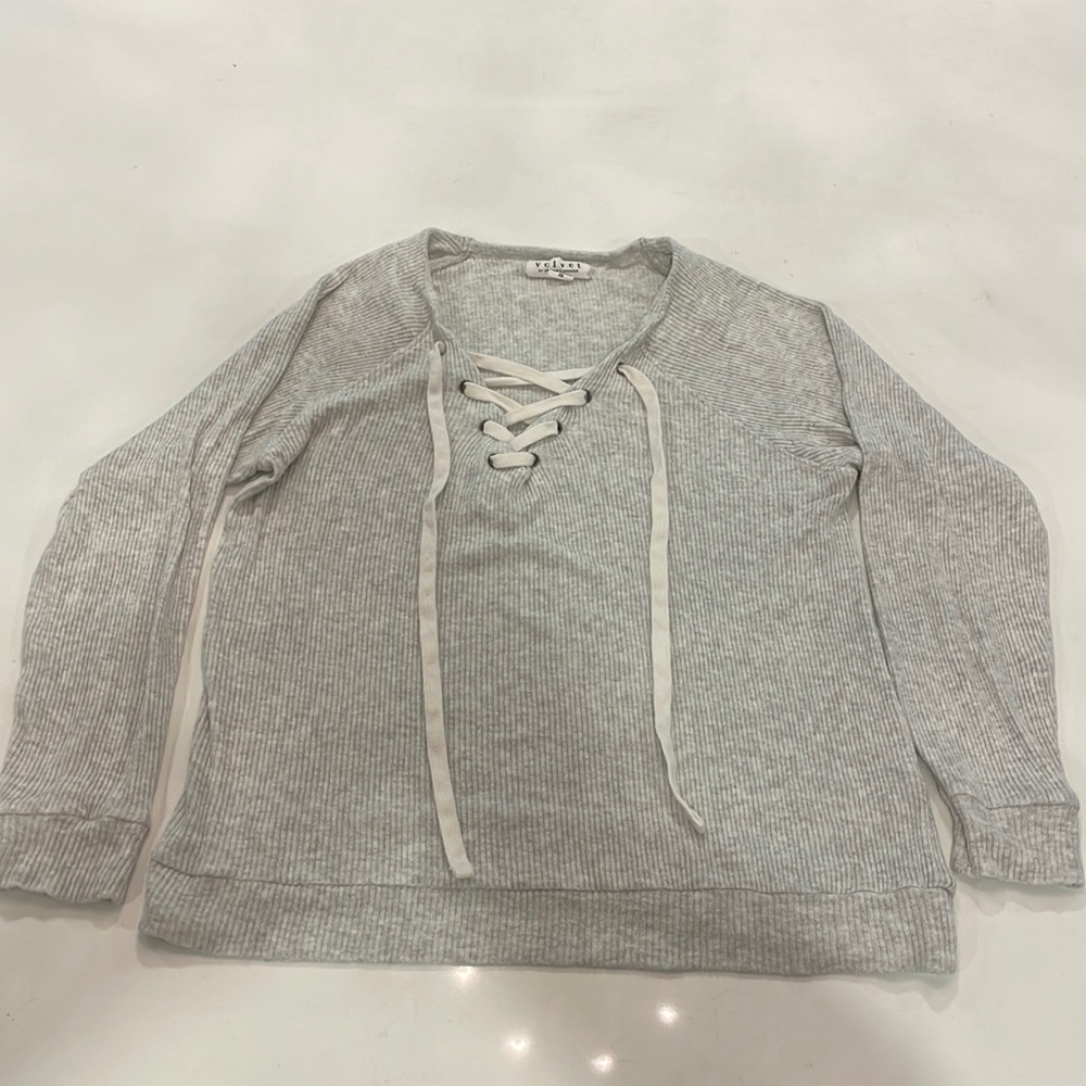 Light grey Velvet by Graham & Spencer light sweater, gently used, XS
